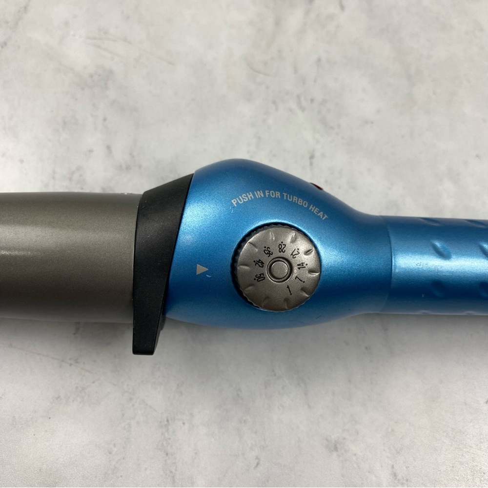 BaByliss: Nano Titanium Hair Curling Wand Hot Tool Hairdresser Gray Blue - Picture 2 of 6
